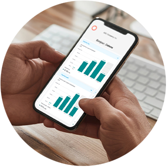Rapport d’analyse, du module Analytique de la main-d’œuvre de l’application Payworks, ouvert sur une tablette.