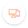 Monitor and mobile phone icon. Icon for monitor and mobile phone.