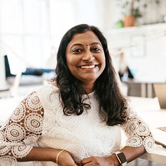 Female business owner. Female business owner smiling.
